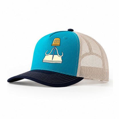 Needle And Thimble Sewing And Quilting Trucker Hat – Teal Navy