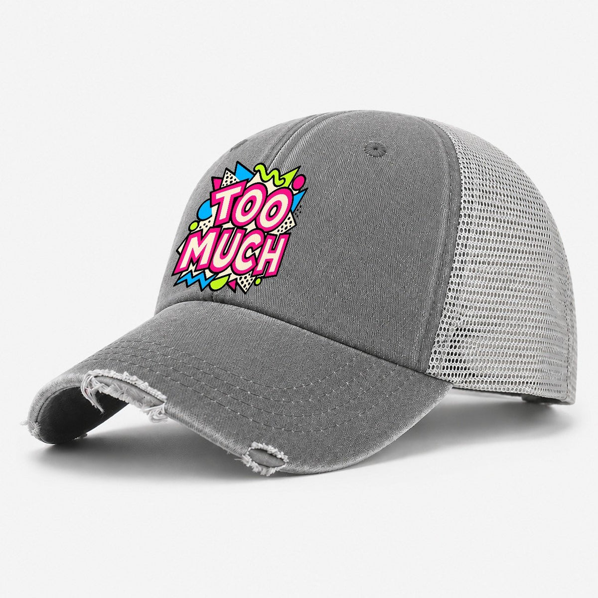 Too Much Crazy Styles Washed Trucker Hat – Grey