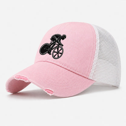 Urban Fixed Gear Rider Cycling Life Washed Trucker Hat – Light Pink
