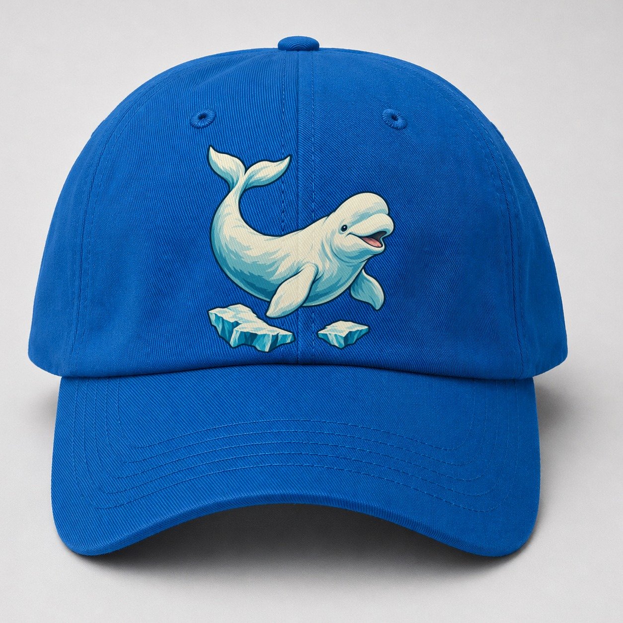 Beluga Whale And Floating Ice Canada Cultural Icons Baseball Cap – Blue