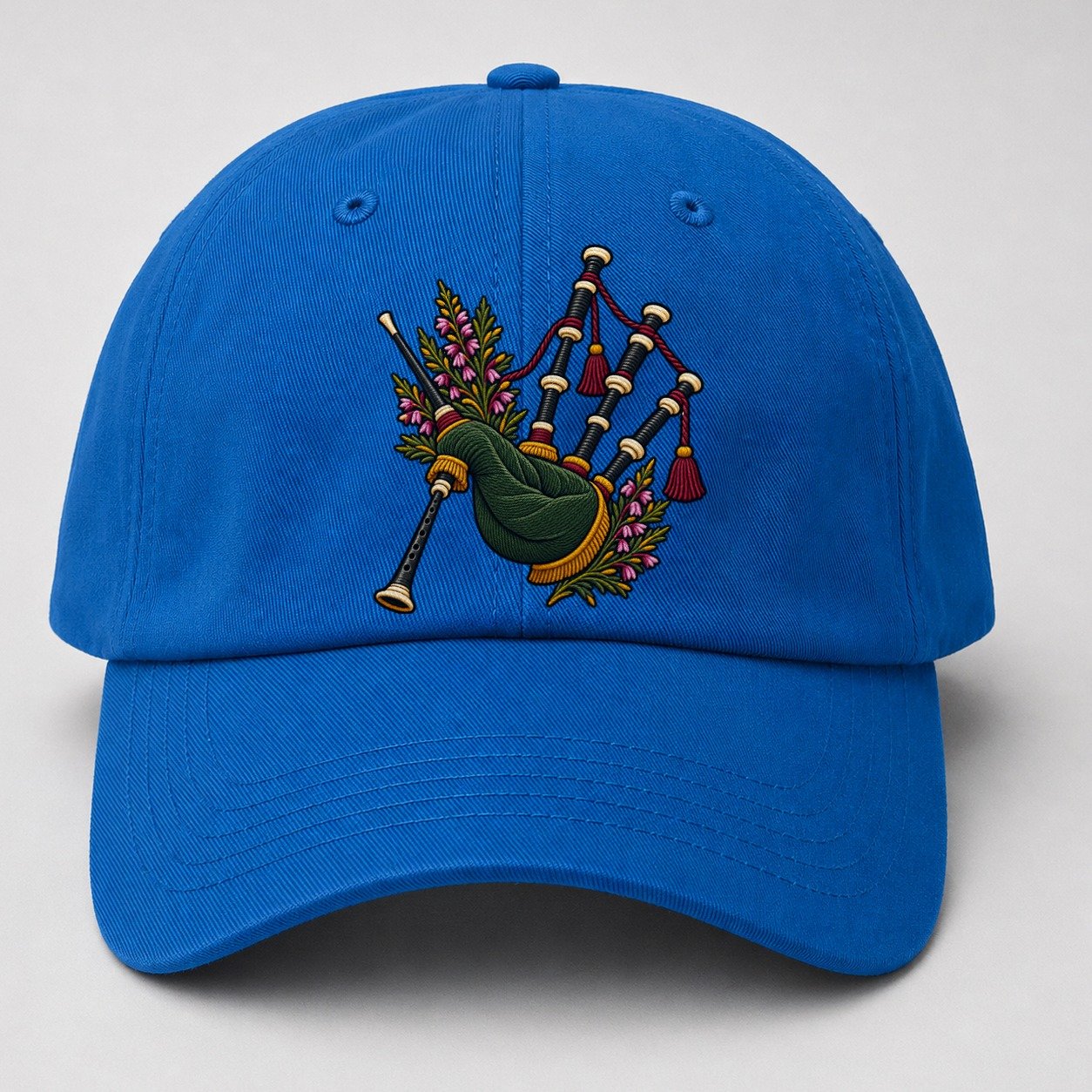 Scottish Bagpipes And Heather Uk Culture Heritage Baseball Cap – Blue