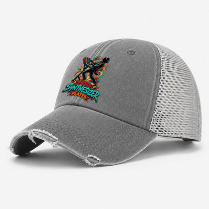 Proud Synthesizer Player Music Instruments Washed Trucker Hat – Grey