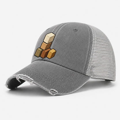 Stack Of Resource Cubes Board Games Washed Trucker Hat – Grey