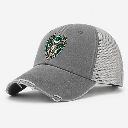 Pakistan Minimal Emblem Country Logos Washed Trucker Hat – Grey