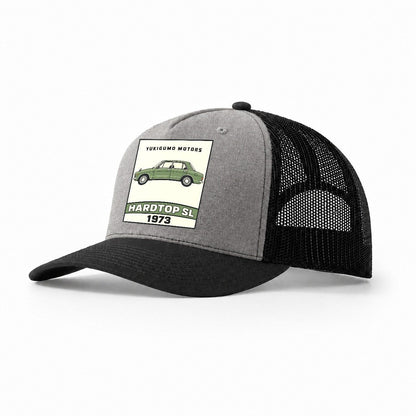 Yukigumo Hardtop Showa Speed Plates Trucker Hat – Grey Black