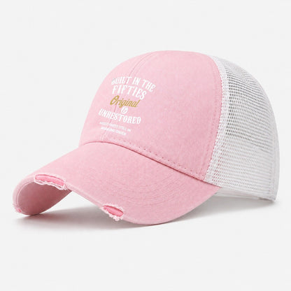 Built In The Fifties Washed Trucker Hat – Light Pink