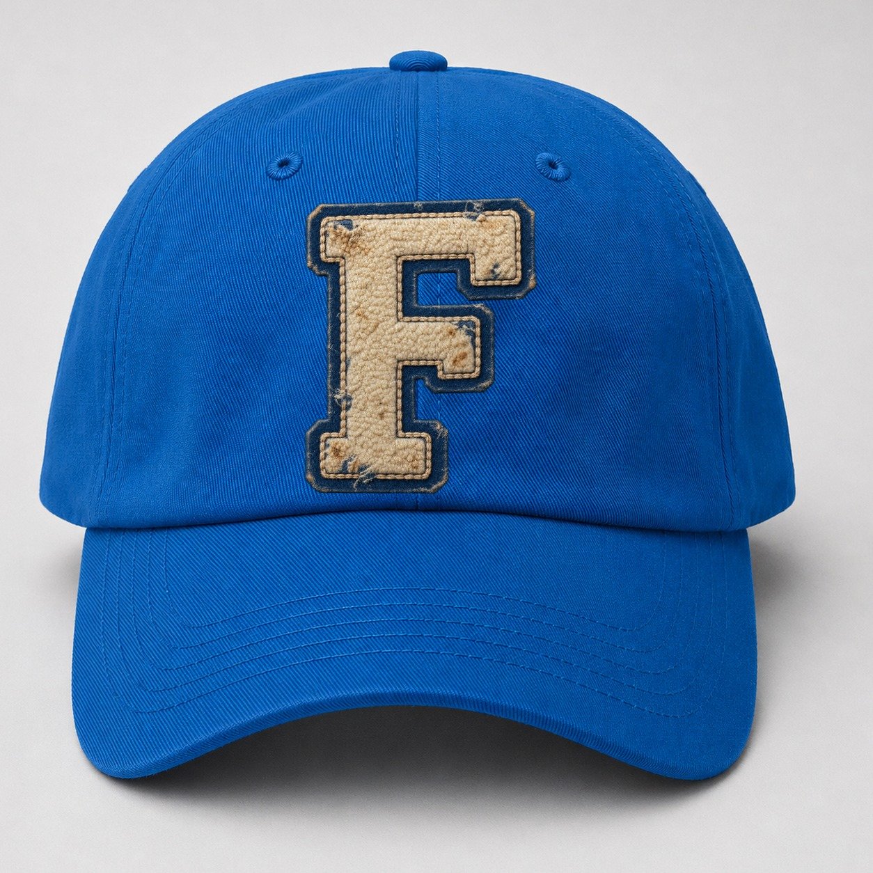 Varsity Chenille F Monogram Baseball Cap – Blue