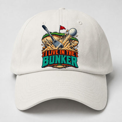 I Live In The Bunker Golf Life Baseball Cap – Off White