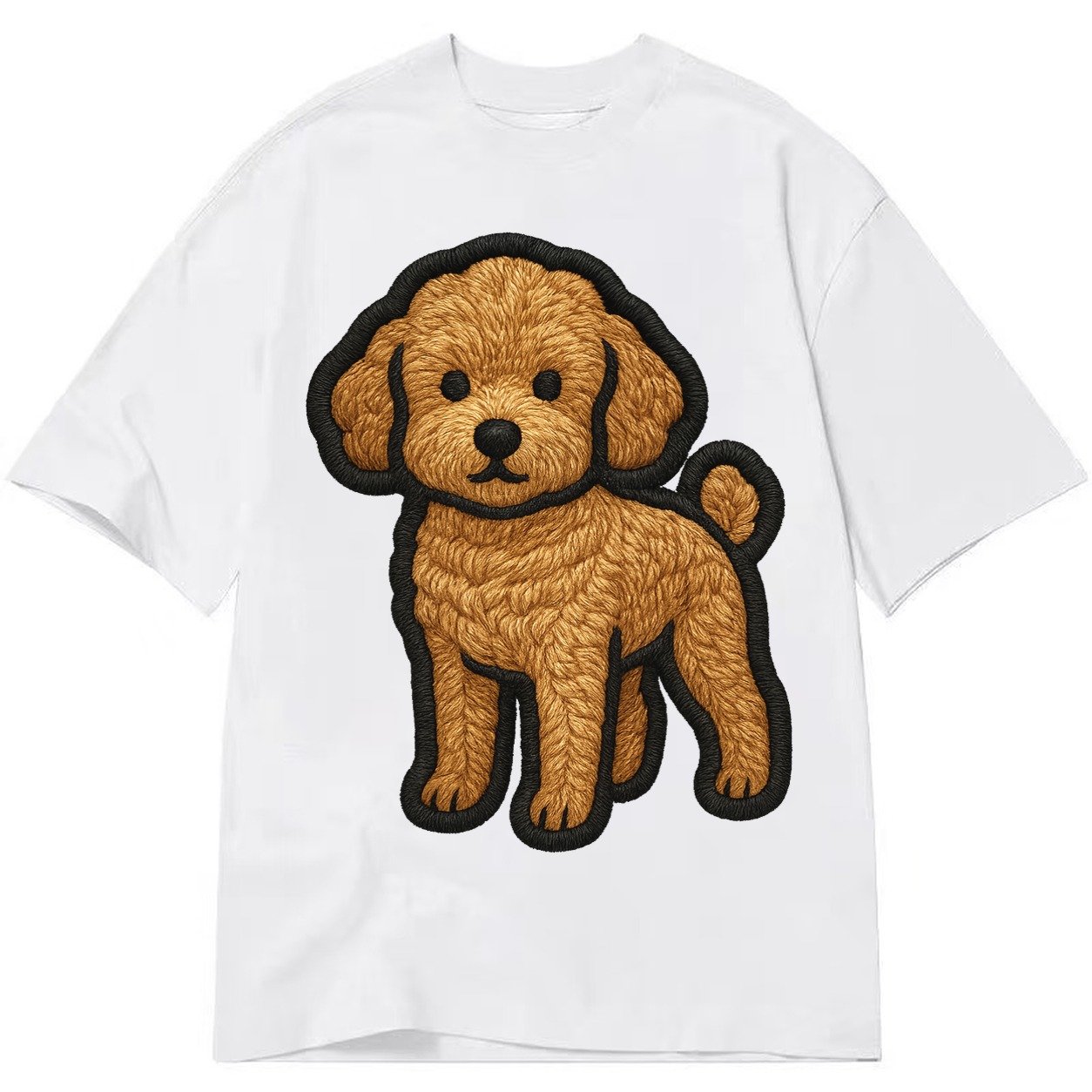Toy Poodle Trendy Miniature Design With Thick Black Outline Classic T-shirt – White