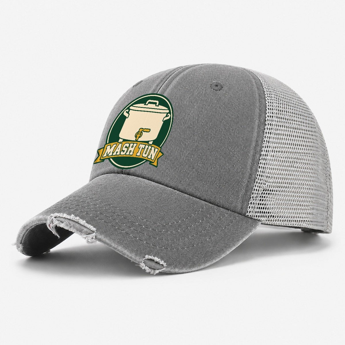 Mash Tun Plate Washed Trucker Hat – Grey