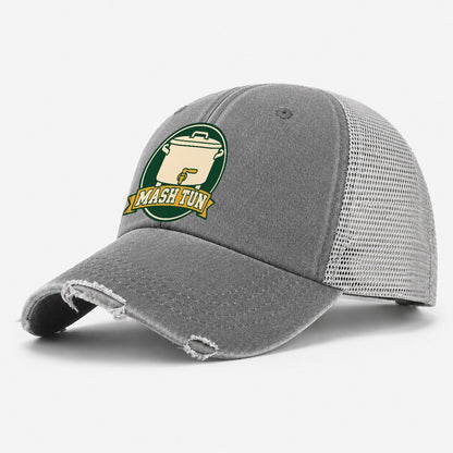 Mash Tun Plate Washed Trucker Hat – Grey