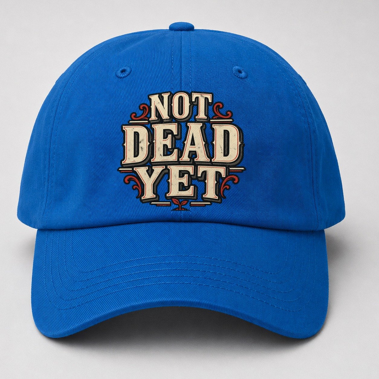 Not Dead Yet American Wit Baseball Cap – Blue