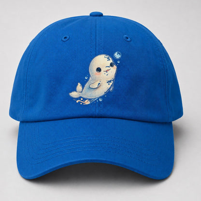 Beluga Whale Bubble Rise Sea Sprite Baseball Cap – Blue