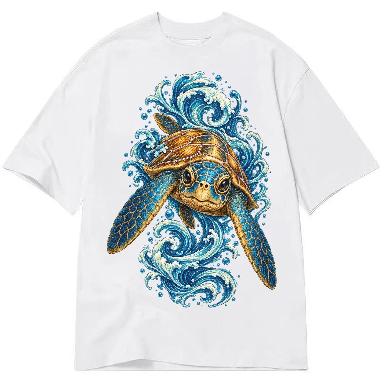 Ornate Sea Turtle Classic T-shirt – White