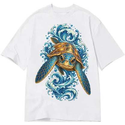 Ornate Sea Turtle Classic T-shirt – White