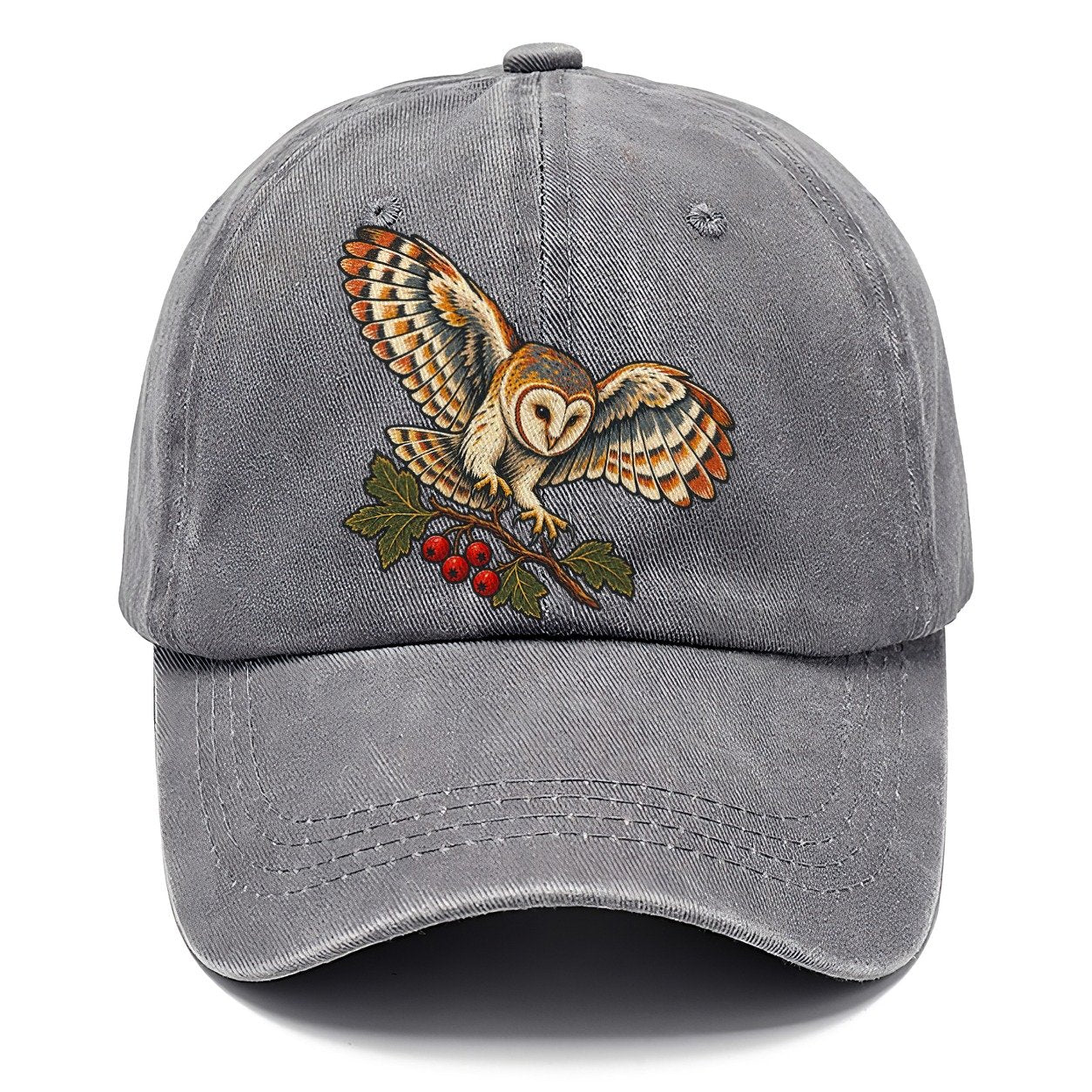 Barn Owl And Hawthorn Berries Uk Culture Heritage Classic Cap – Urban Haze