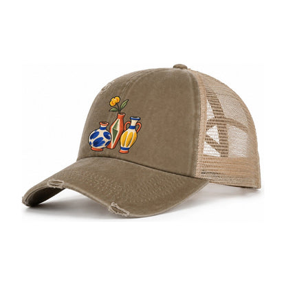 Bud Vase Trio Clay Color Makers Women's Ponytail Trucker Hat – Taupe Khaki