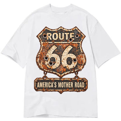 Route 66 Weathered Classic T-shirt – White