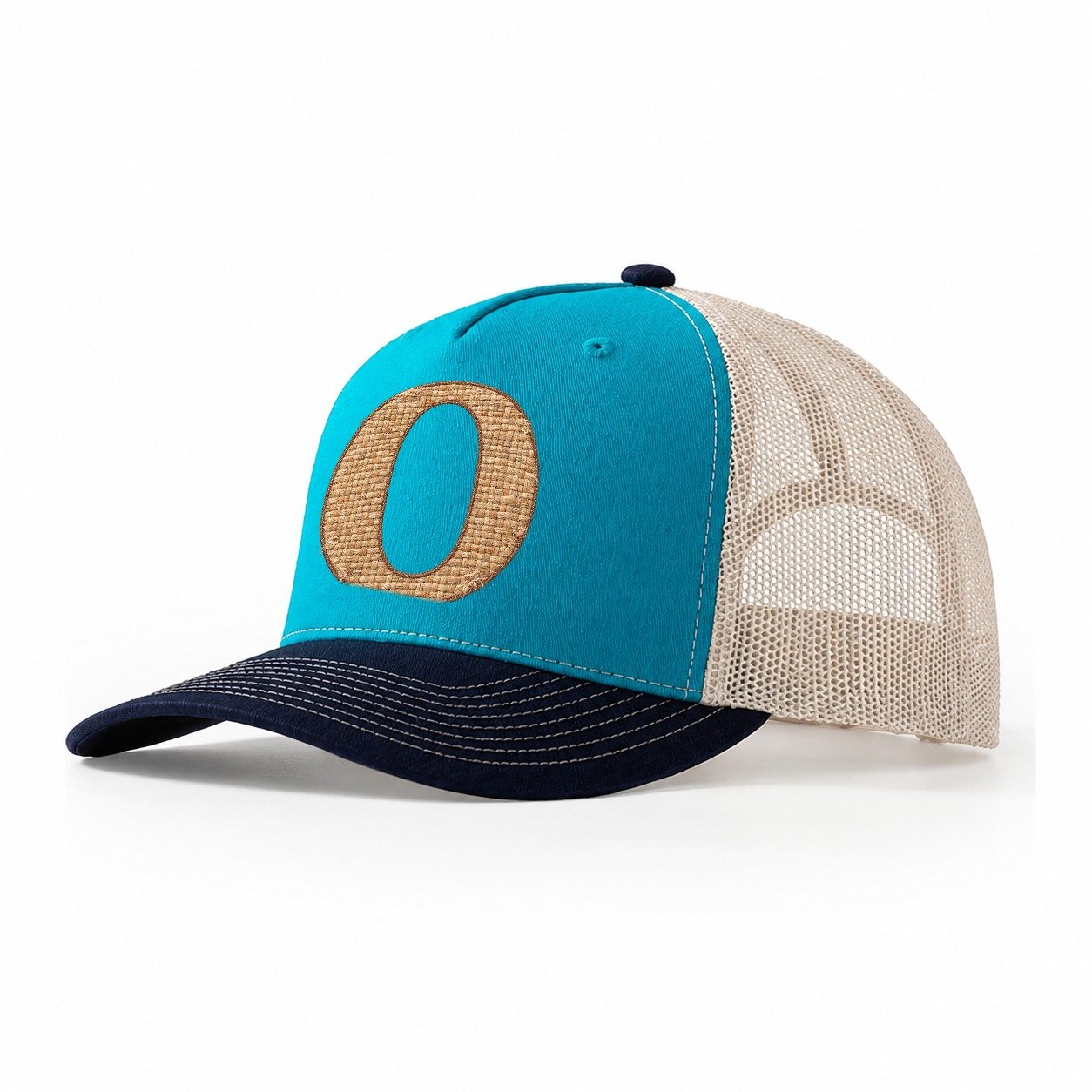 Woven Tweed O Monogram Trucker Hat – Teal Navy