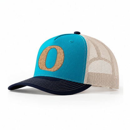 Woven Tweed O Monogram Trucker Hat – Teal Navy