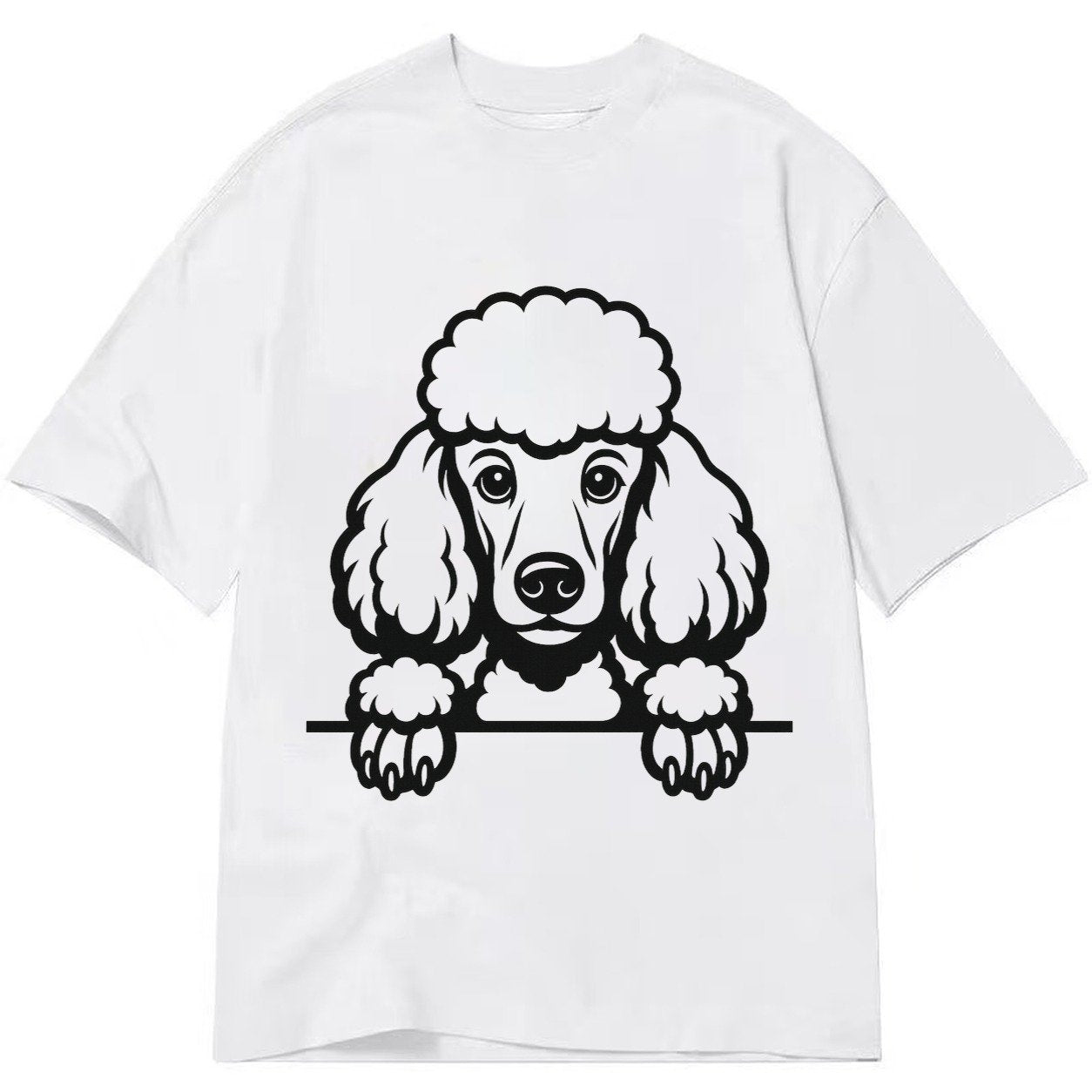 Standard Poodle Elaborate Grooming Pompoms On Paws Intellige Classic T-shirt – White