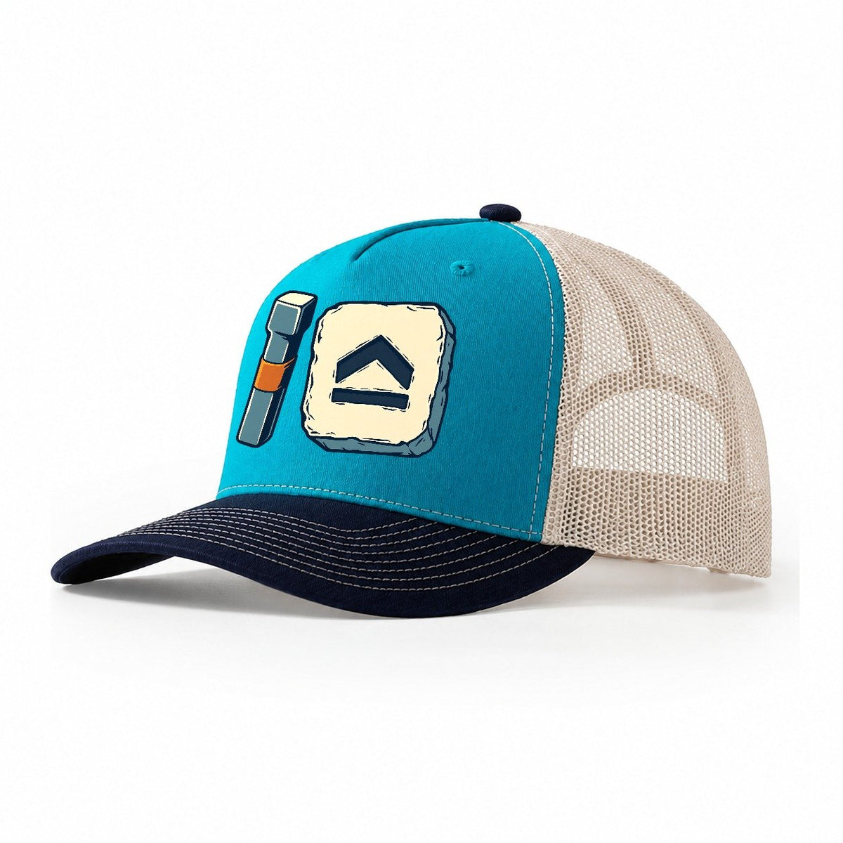 Smith Mark Punch Blacksmithing Trucker Hat – Teal Navy