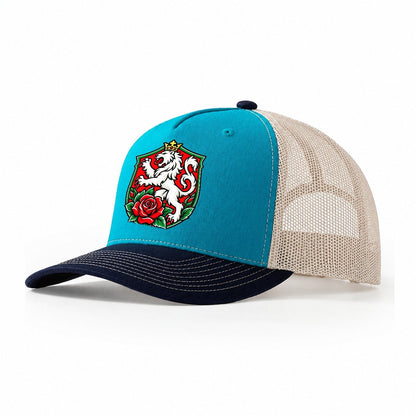 Bulgaria Minimal Emblem Country Logos Trucker Hat – Teal Navy