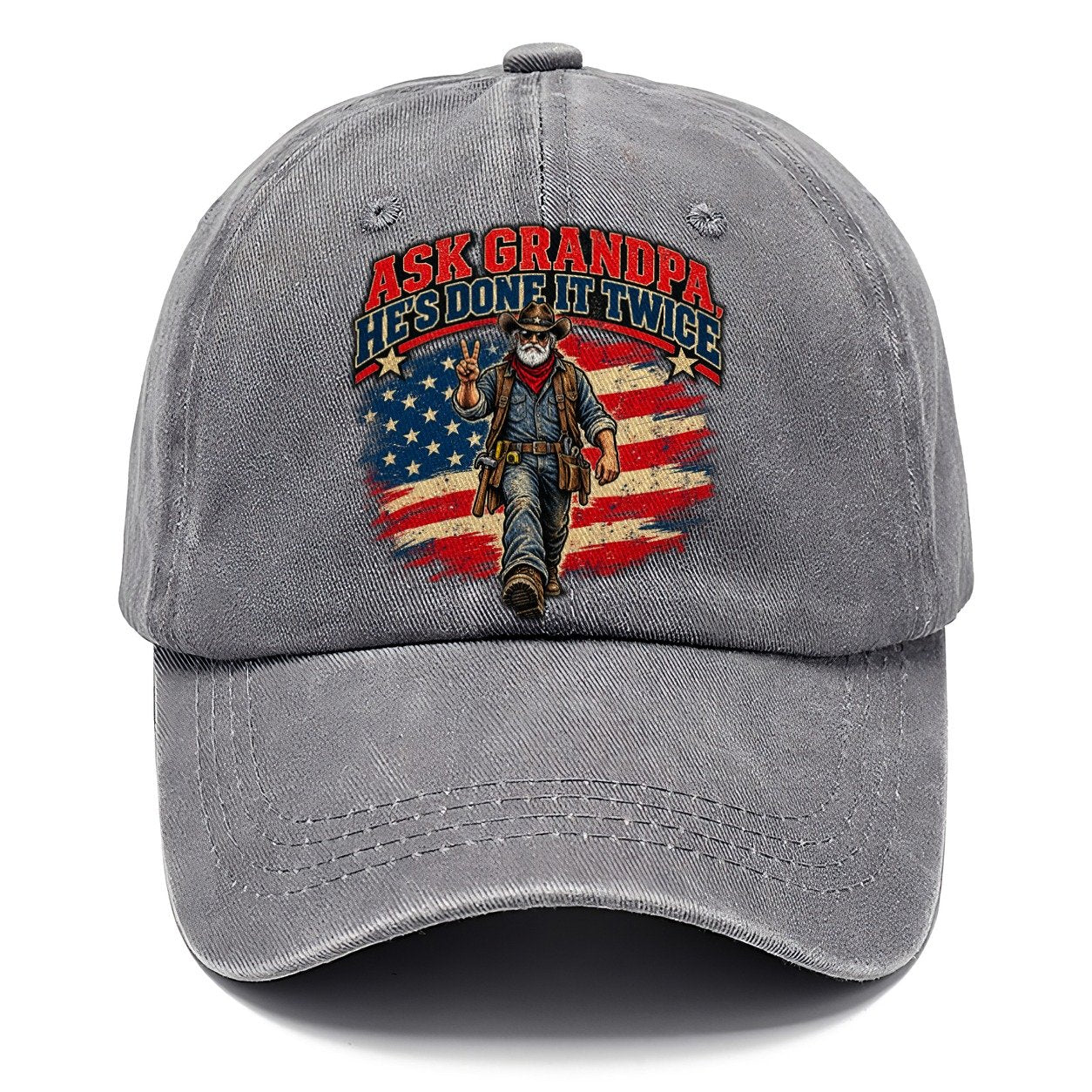 Ask Grandpa He S Done It Twice Old Man Strong Classic Cap – Urban Haze