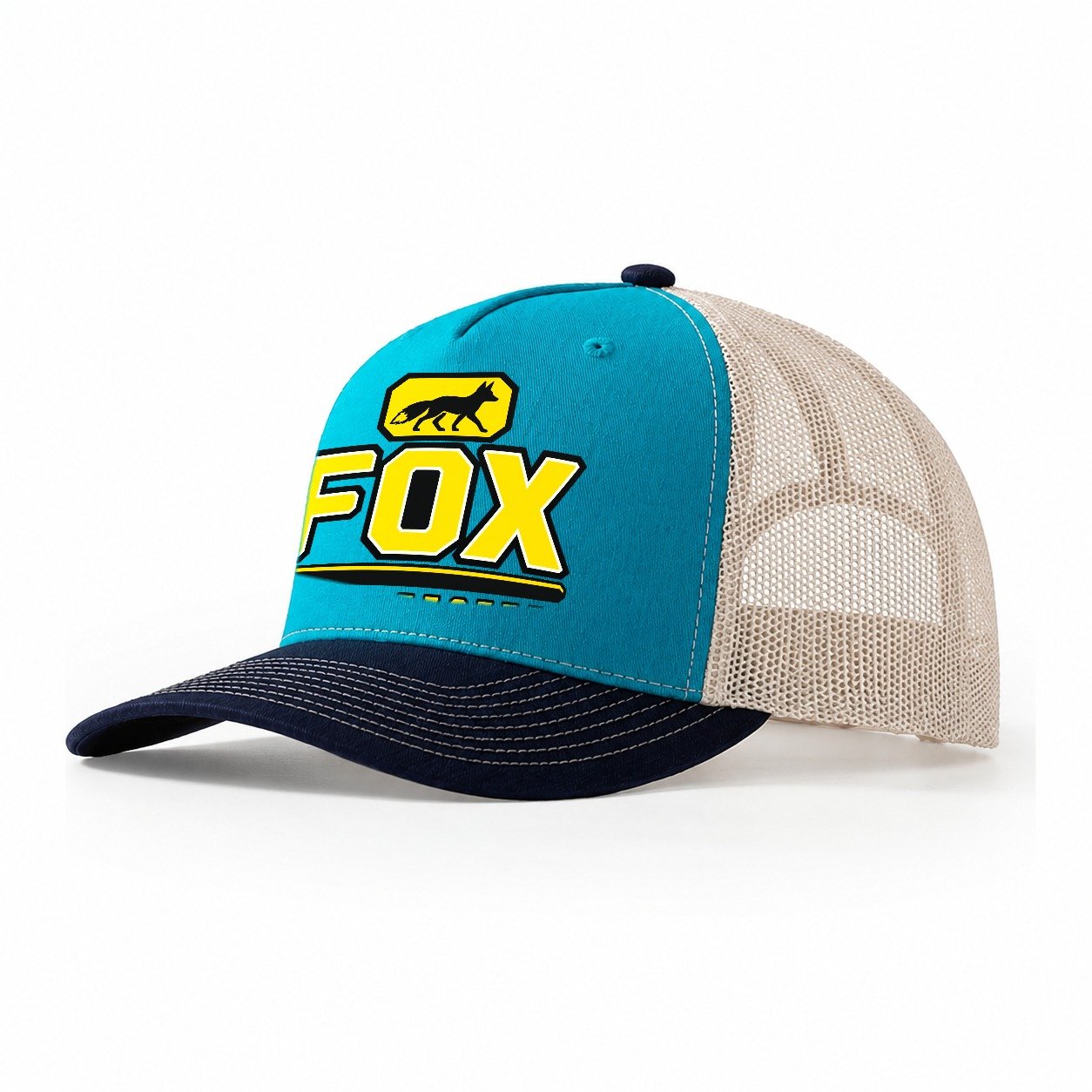 Fox Field Tested Heavy Duty Trucker Hat – Teal Navy