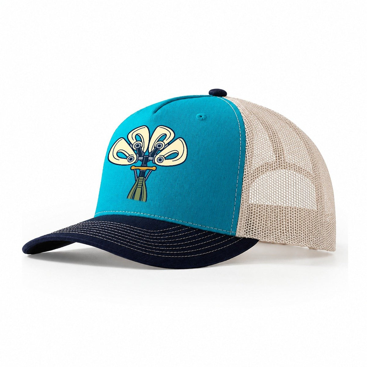 Cam Lobe Study Rock Climbing Trucker Hat – Teal Navy