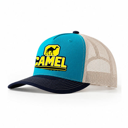Camel Long Range Heavy Duty Trucker Hat – Teal Navy