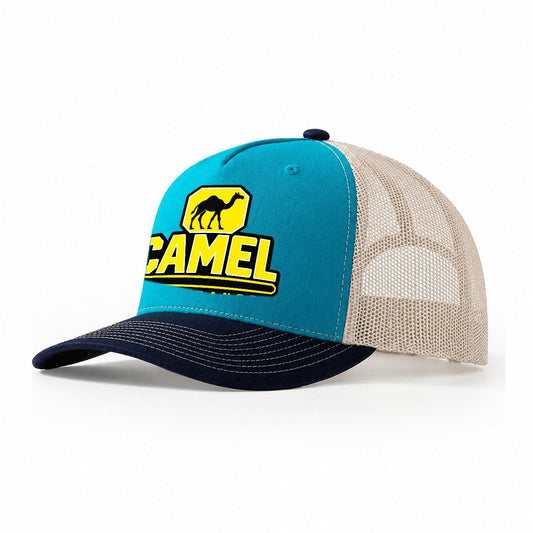 Camel Long Range Heavy Duty Trucker Hat – Teal Navy