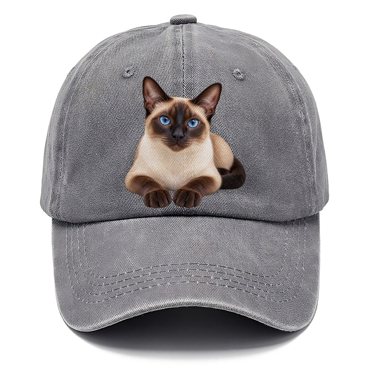 Siamese Reclining Paws Forward Realistic Cat Portrait Classic Cap – Urban Haze