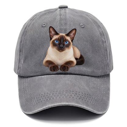 Siamese Reclining Paws Forward Realistic Cat Portrait Classic Cap – Urban Haze