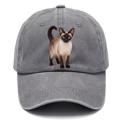 Siamese Standing Three Quarter Realistic Cat Portrait Classic Cap – Urban Haze