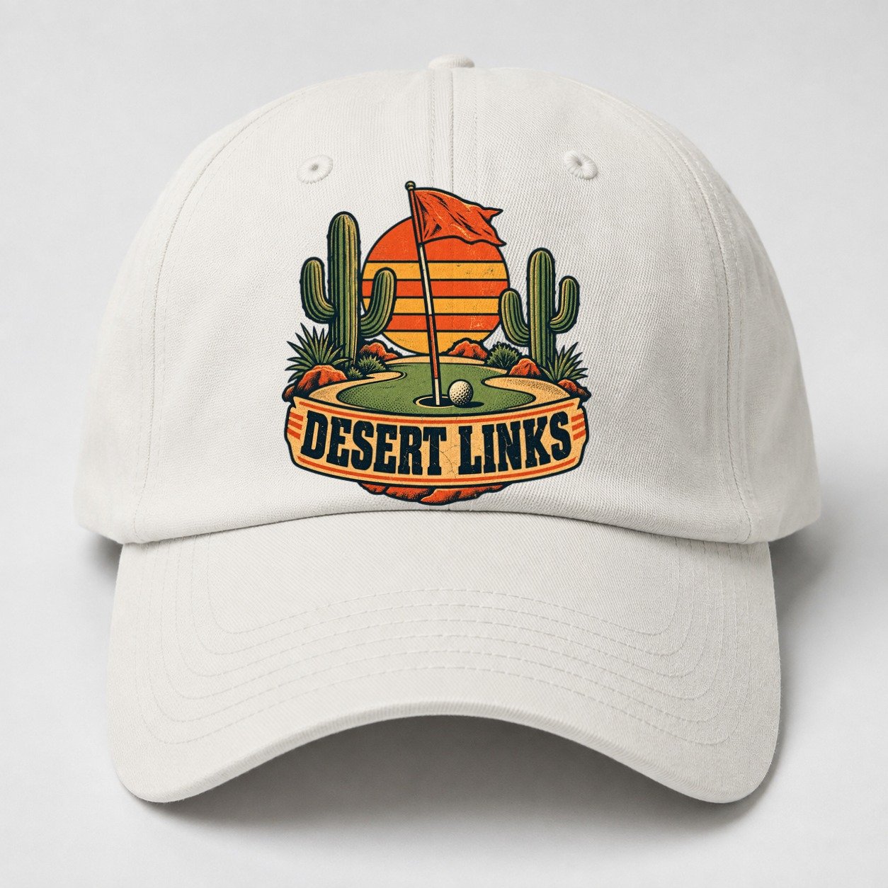 Desert Links Golf Life Baseball Cap – Off White