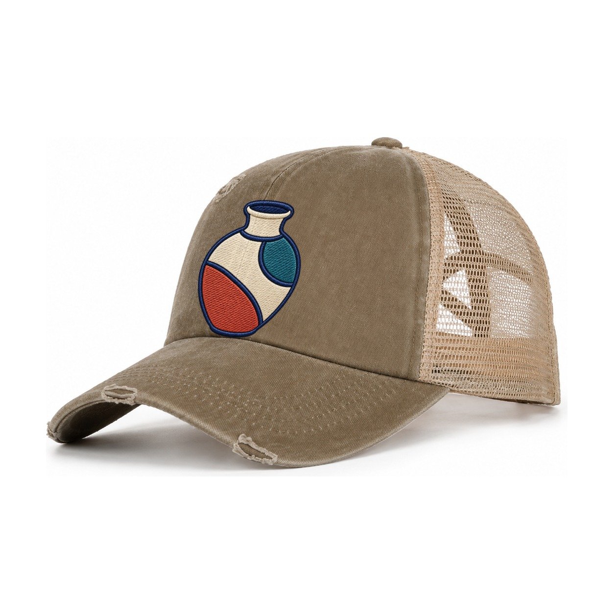 Ceramic Studio Vase Tiny Solo Marks Women's Ponytail Trucker Hat – Taupe Khaki