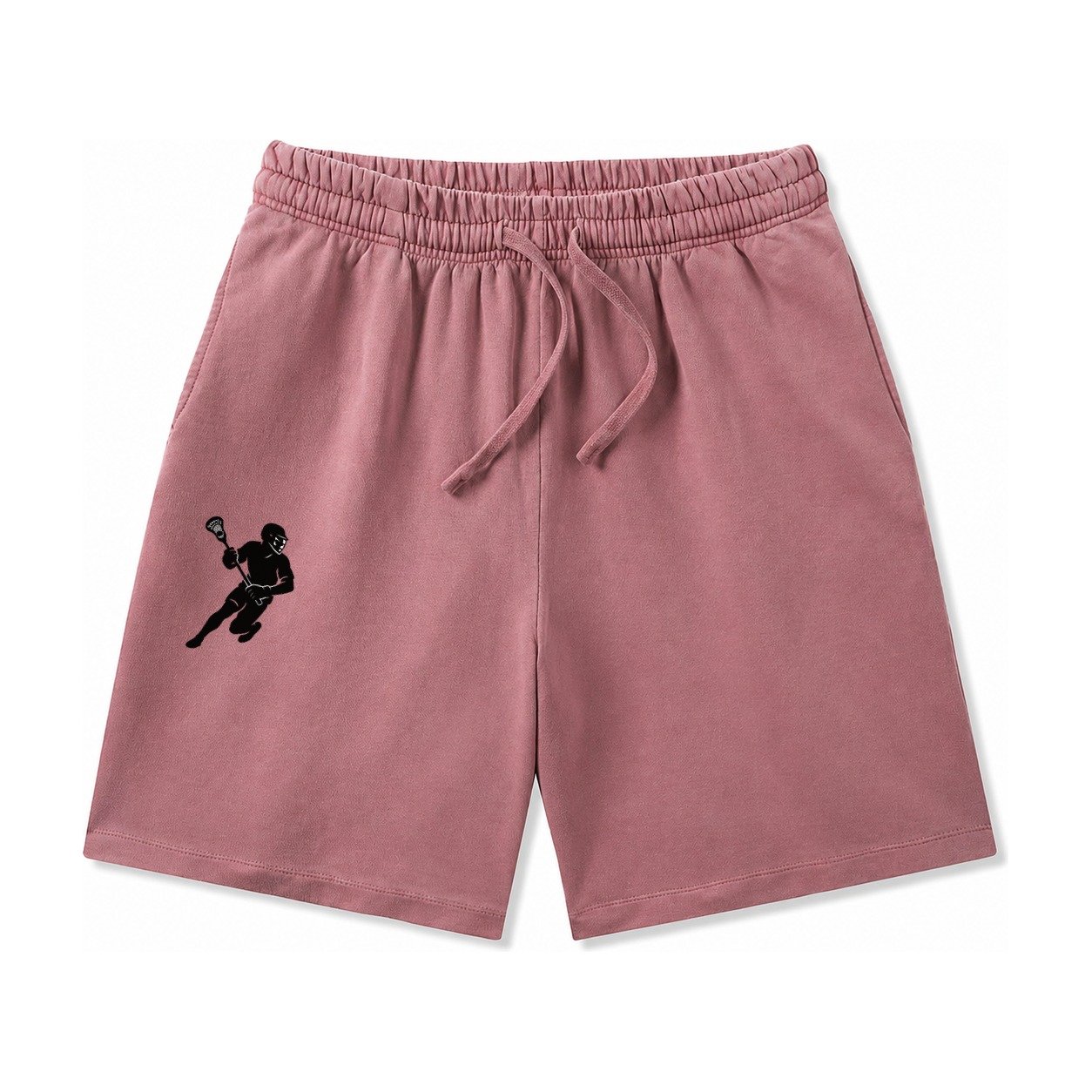 Lacrosse Player Cradling Stick Washed Shorts – Burgundy