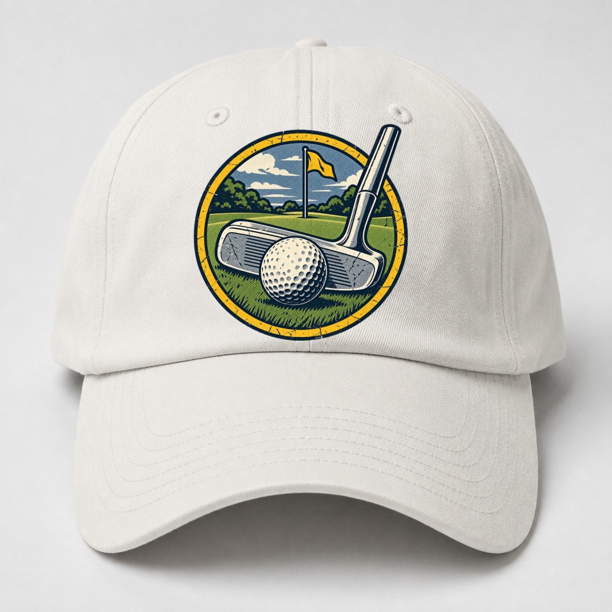 Putter And Ball Circle Golf Life Baseball Cap – Off White