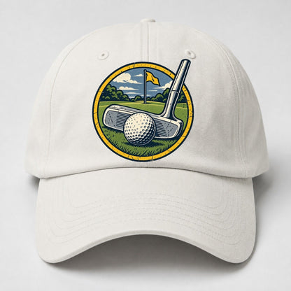 Putter And Ball Circle Golf Life Baseball Cap – Off White