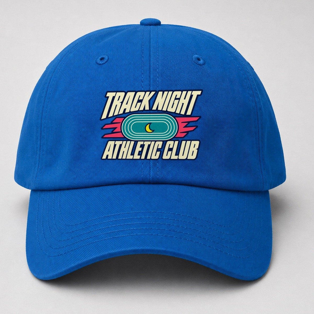 Track Night Athletic Club 90S Running Clubs Baseball Cap – Blue