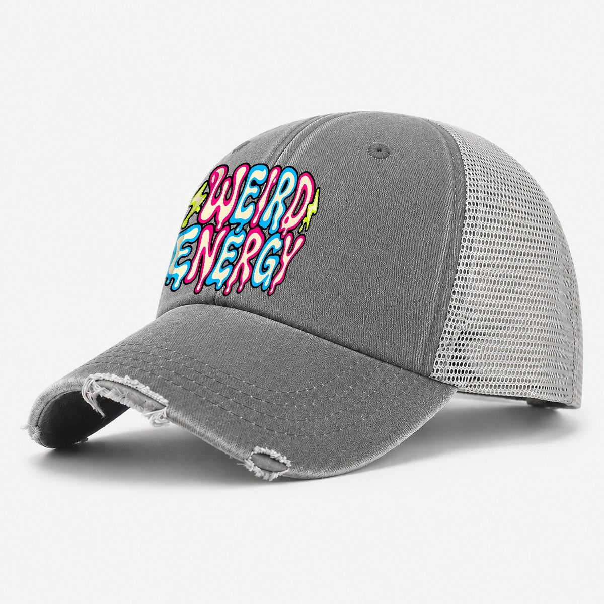 Weird Energy Crazy Styles Washed Trucker Hat – Grey