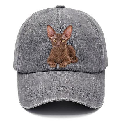 Cornish Rex Reclining Paws Forward Realistic Cat Portrait Classic Cap – Urban Haze