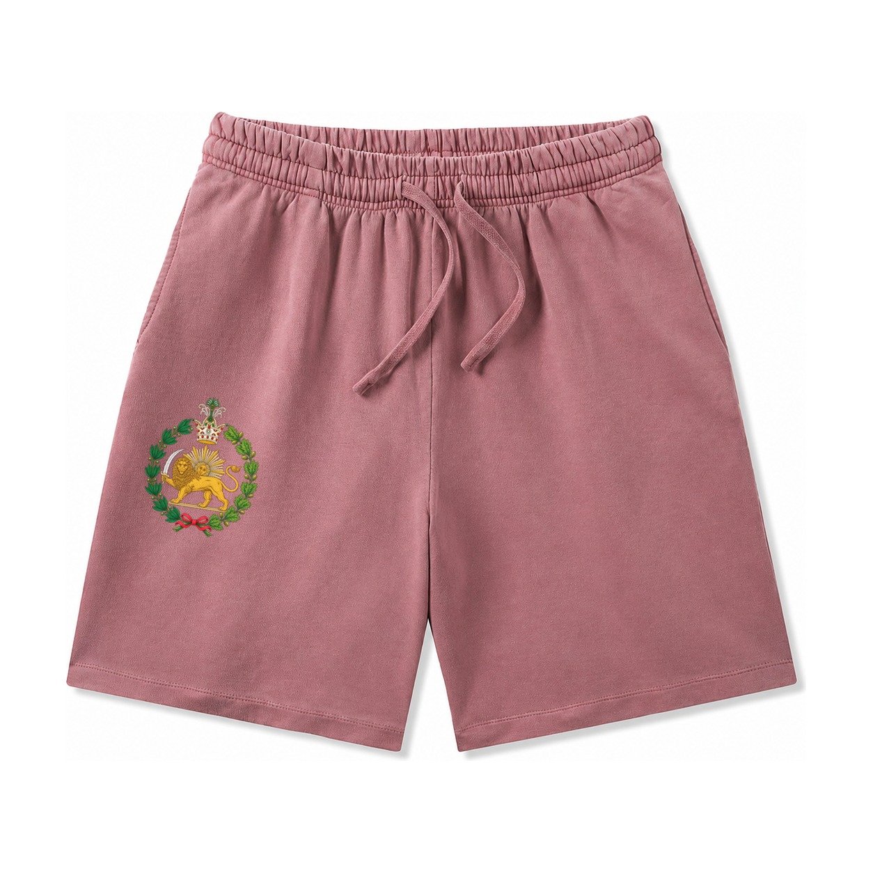 Iran Lion Washed Shorts – Burgundy