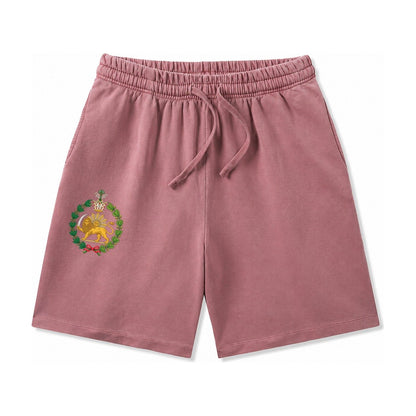 Iran Lion Washed Shorts – Burgundy