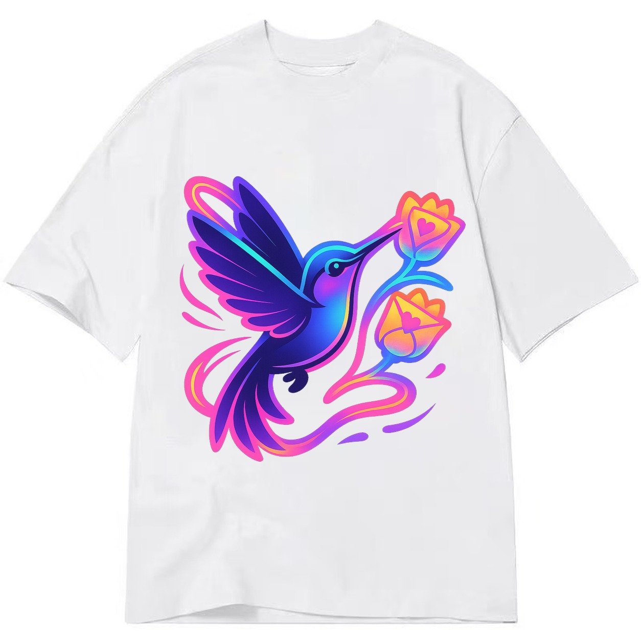 Hummingbird Delivering Miniature Love Letters Tucked Inside Classic T-shirt – White