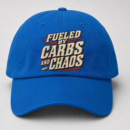Fueled By Carbs And Chaos American Wit Baseball Cap – Blue