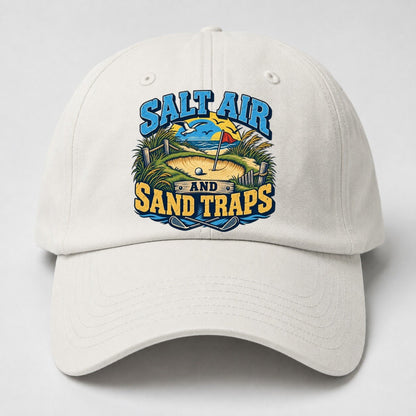 Salt Air And Sand Traps Golf Life Baseball Cap – Off White