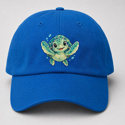 Sea Turtle Front Paddle Sea Sprite Baseball Cap – Blue