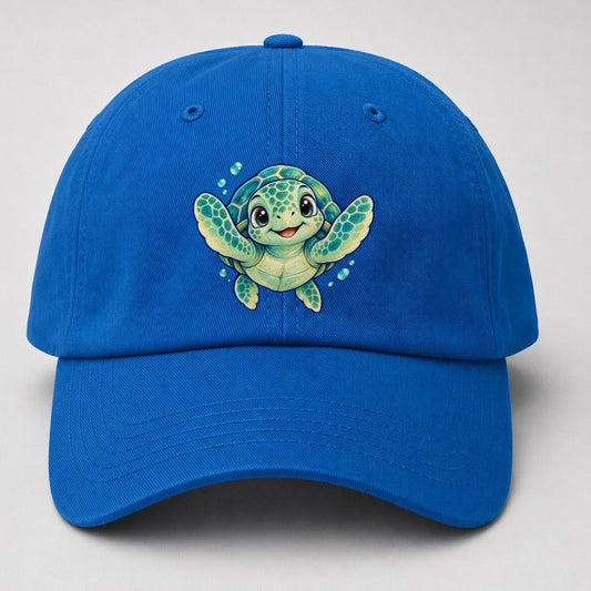 Sea Turtle Front Paddle Sea Sprite Baseball Cap – Blue